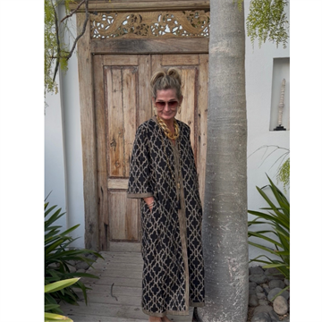 WAUW TABITA DRESS BLACK/BEIGE - 10208
